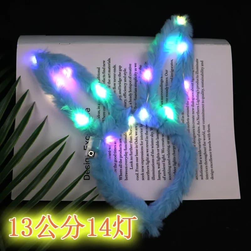 14 đèn phát sáng tai thỏ sang trọng Đèn LED băng đô trẻ em cô gái kéo dài nhấp nháy thắng cảnh chợ đêm đồ chơi-duoc-ban-tai-Nhập Hàng Giá Tốt